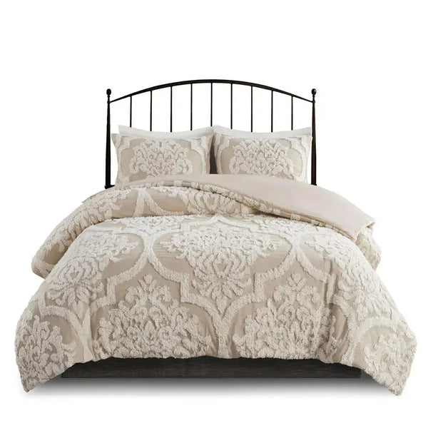 Viola 3 Piece Tufted Cotton Chenille Damask Comforter Set by Madison Park - Gifts for You 'n Me