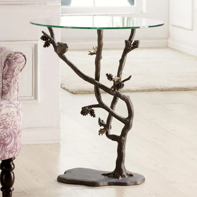 Bird & Pinecone End Table