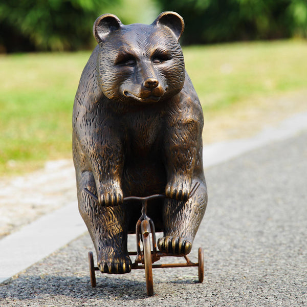 Big Bear on Little Trike Garden Sculpture SPI Home