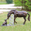 Barnyard Pals Garden Sculpture - Horse and dog