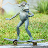 Radical Skateboarding Frog Garden Sculpture