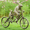 Tandem Bicycle Bunnies Garden Sculpture with Stake