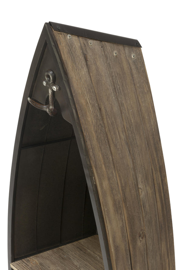 Decorative Brown Wooden Boat Shelves - Set of 2 - Gifts for You 'n Me