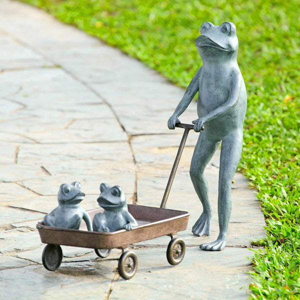 Frog Family with Wagon Planter SPI Home