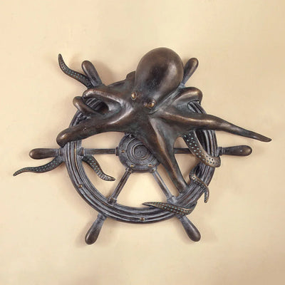 Octopus and Ships Wheel Wall Plaque
