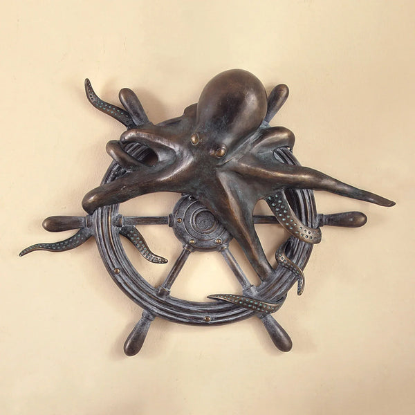 Octopus and Ships Wheel Wall Plaque - Gifts for You 'n Me