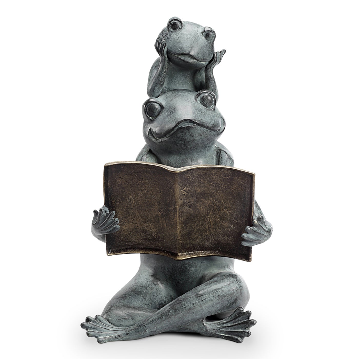 Eager Frogs Readers Garden Sculpture