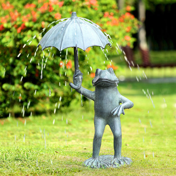Frog with Umbrella Garden Spitter SPI Home