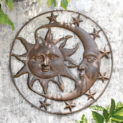 Celestial Splendor Sun and Moon Wall Plaque