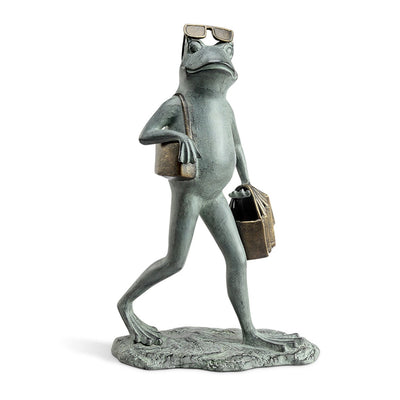 Suave Shopper Frog Garden Sculpture