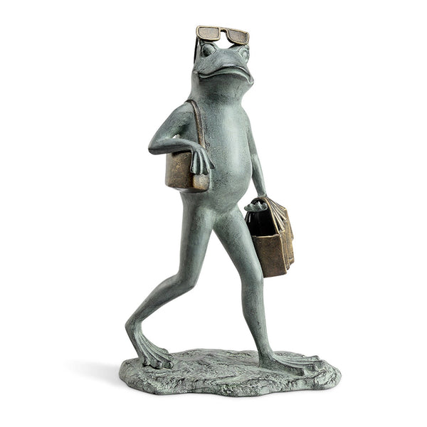 Suave Shopper Frog Garden Sculpture