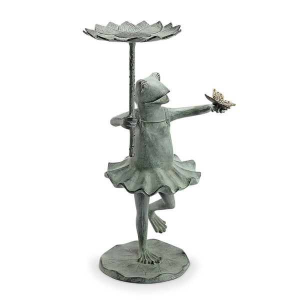 Frog Ballerina Birdfeeder with Butterfly