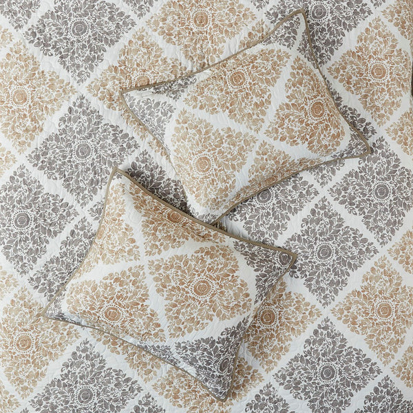 Claire 6 Piece Reversible Coverlet Set - Neutral