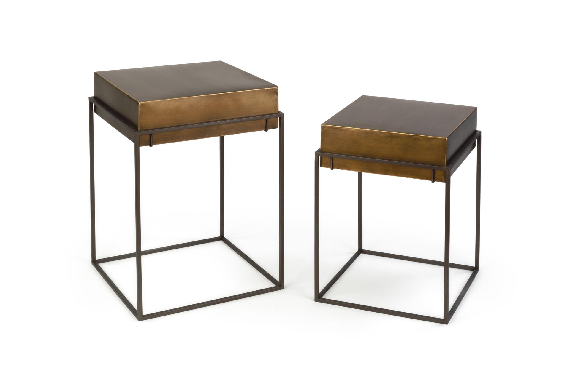 Metal Convertible Side Tables/Bins Set
