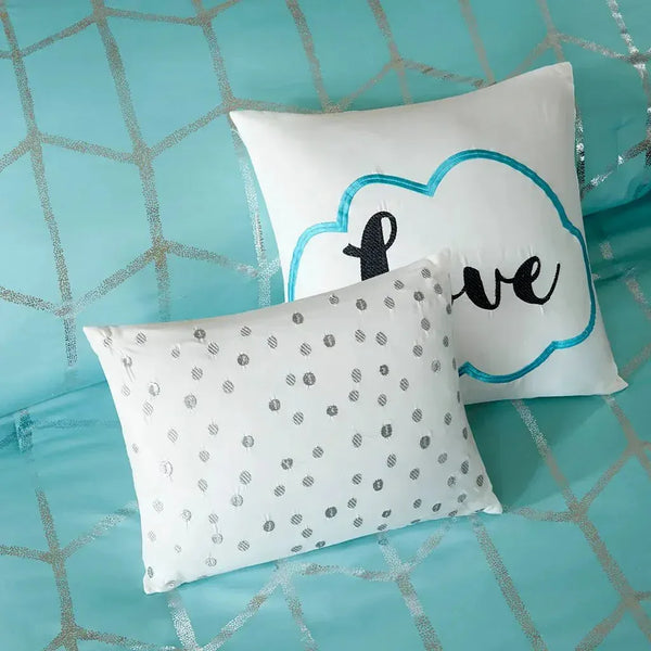Raina Metallic Printed Comforter Set by Intelligent Design - Gifts for You 'n Me