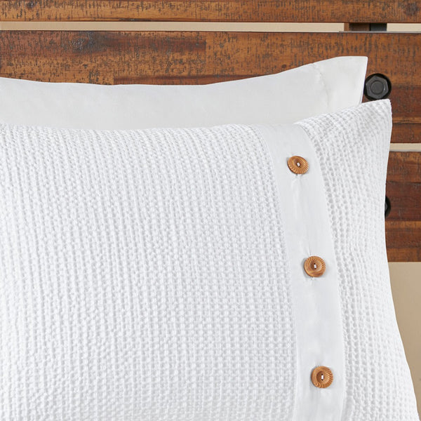 Finley 3 Piece Cotton Waffle Weave Comforter set - White - Gifts for You 'n Me