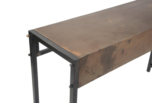 Industrial Bronze Metal Console Table