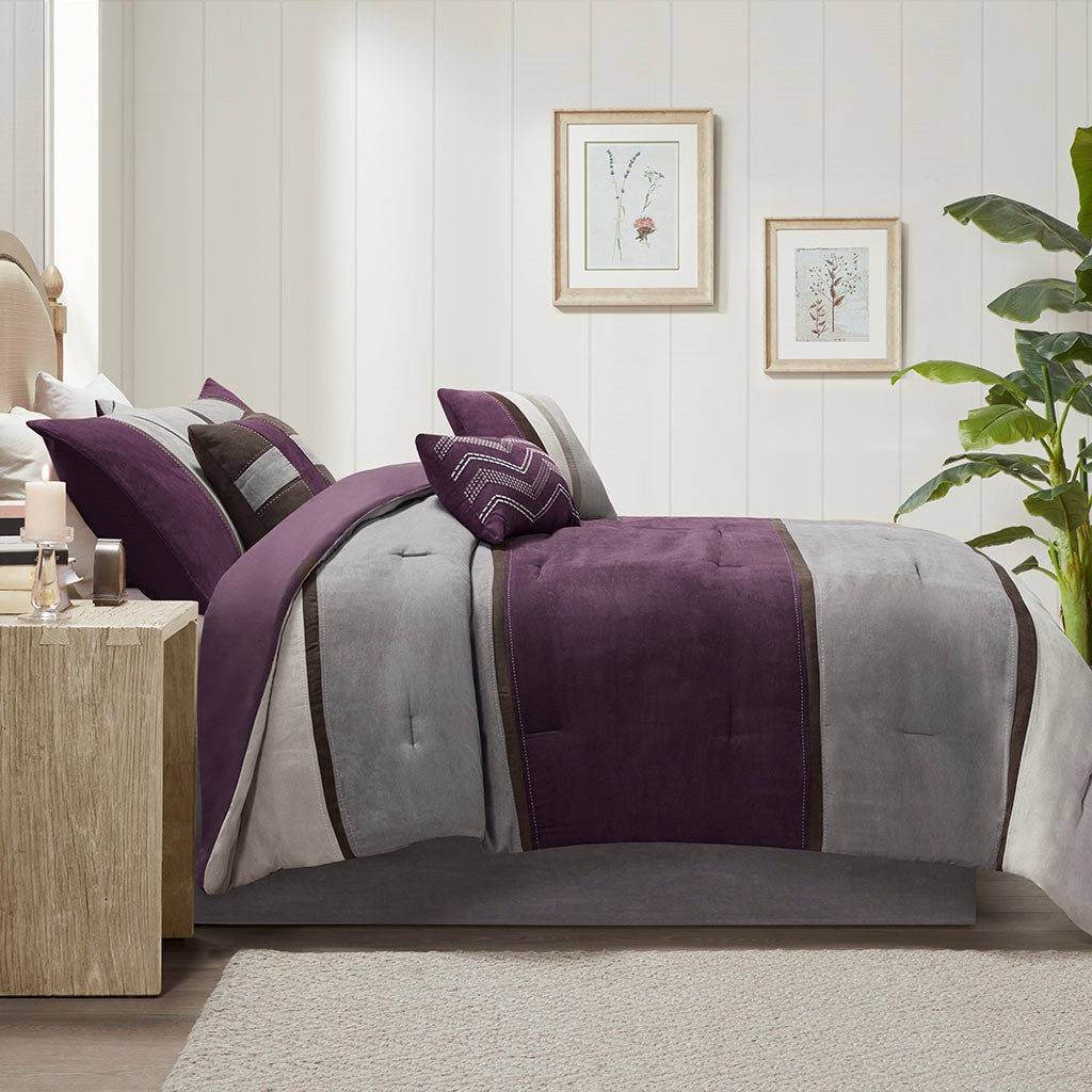 Palisades 7 Piece Faux Suede Comforter Set by Madison Park