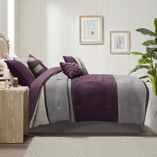 Palisades 7 Piece Faux Suede Comforter Set by Madison Park - Gifts for You 'n Me