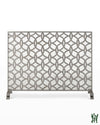 38.5W Antique Silver Interlaced Circles Fire Screen Fireplace