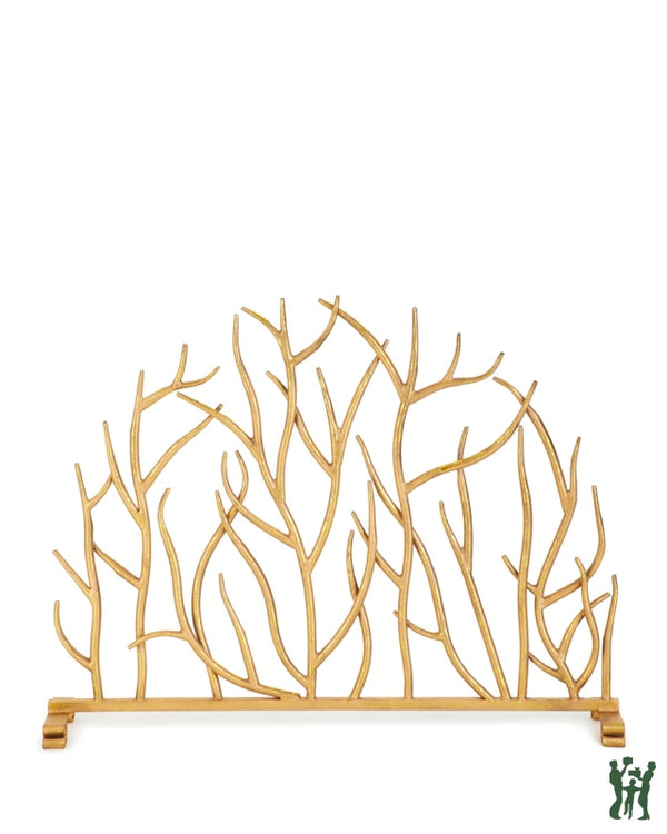 38.5W Italian Gold Iron Twig Fire Screen Fireplace