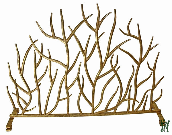 38.5W Italian Gold Iron Twig Fire Screen Fireplace