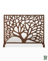 38.5W Rose Gold Abstract Tree Single Panel Fire Screen With Mesh Backing Fireplace