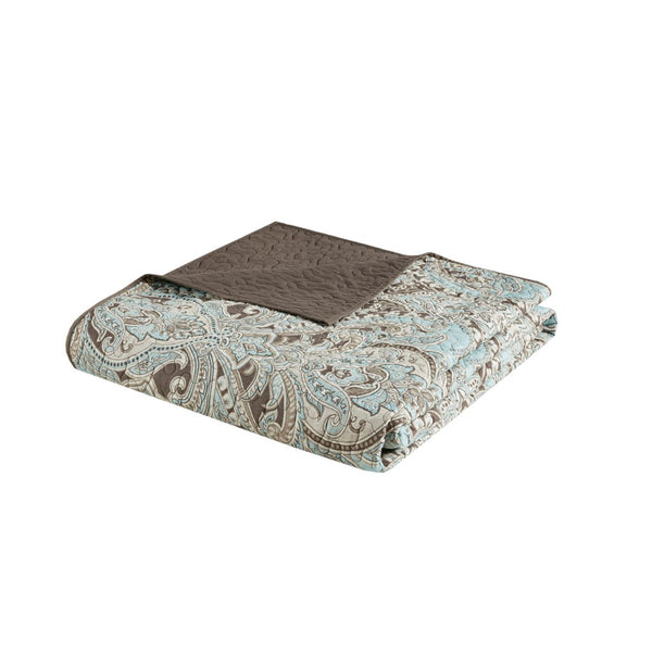 Geneva 6 Piece Reversible Coverlet Set - Brown