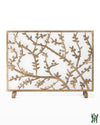 39.5W Antique Gold Cherry Blossom Fire Screen Fireplace