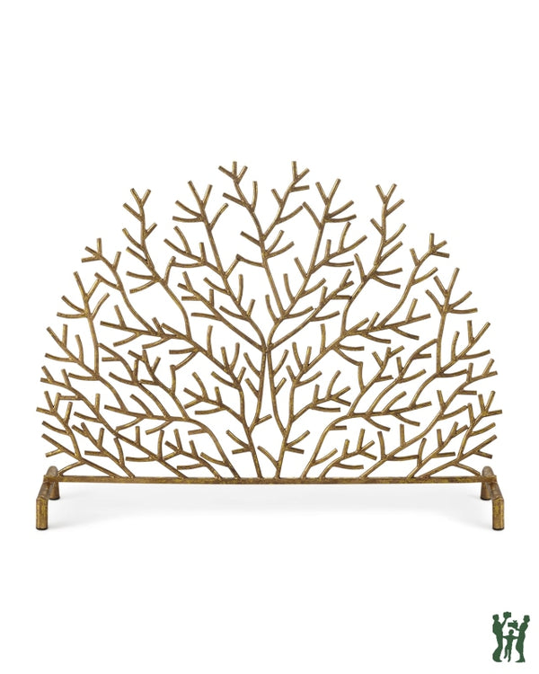39.75W Italian Gold Coral Decorative Fire Screen Fireplace