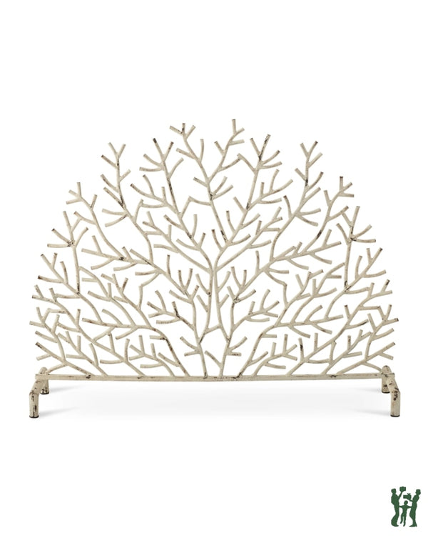 39.75W Old World Antique Coral Decorative Fire Screen Fireplace