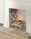 39.75W Old World Antique Coral Decorative Fire Screen Fireplace