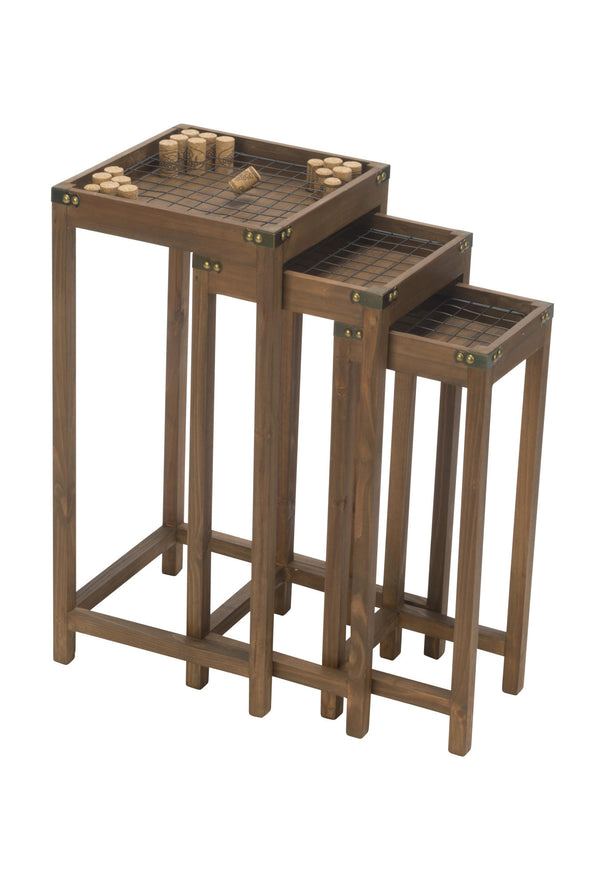 Vineyard Narrow Nesting Cork Display Tables, Set of 3
