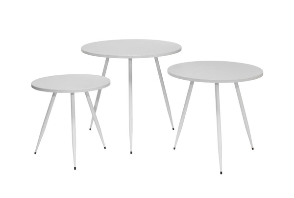 White Metal Side Tables - Set of 3 - Gifts for You 'n Me