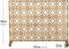 39W Light Burnished Gold Cut-Out Diamond Design Single Panel Fire Screen With Mesh Backing Fireplace