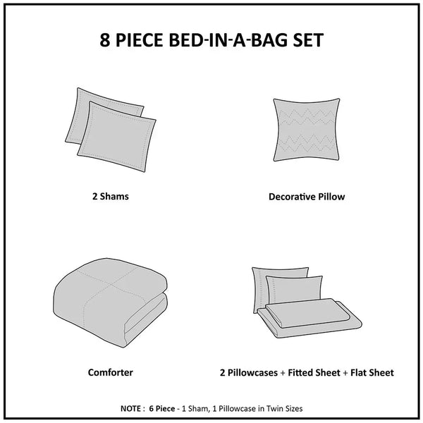 Sofia Reversible Comforter Set with Bed Sheets in Purple - Gifts for You 'n Me