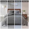 Finley 3 Piece Cotton Waffle Weave Comforter Set - Grey