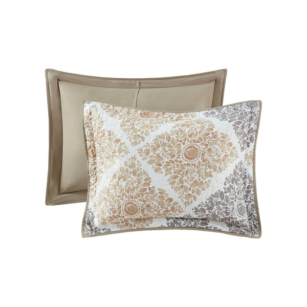 Claire 6 Piece Reversible Coverlet Set - Neutral