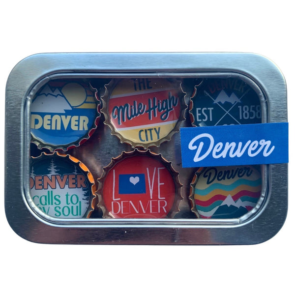 Denver Bottle Caps Magnet Set - Set of 6