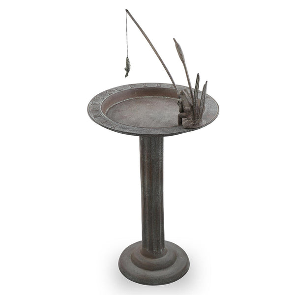 Fishing Frog Sundial / Birdbath