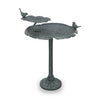 Bird Chat on Lotus Birdbath and Birdfeeder