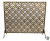 41W Light Burnished Gold Quadrille Design Single Panel Fire Screen Fireplace