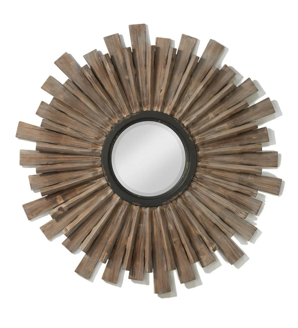 Wooden Starburst Wall Mirror - Natural - Gifts for You 'n Me