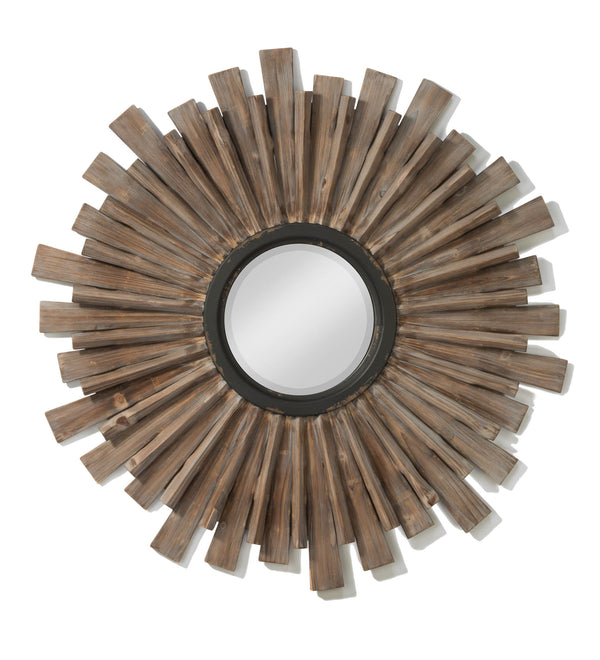 Wooden Starburst Wall Mirror - Natural