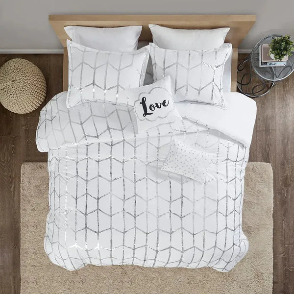Raina Metallic Printed Comforter Set by Intelligent Design - Gifts for You 'n Me