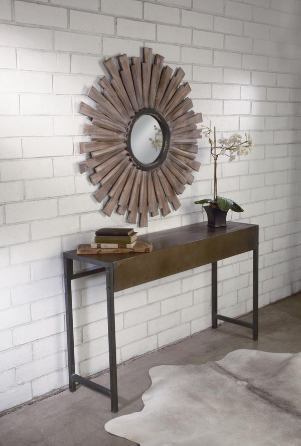 Wooden Starburst Wall Mirror - Natural