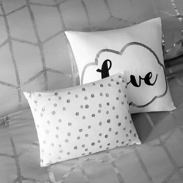 Raina Metallic Printed Comforter Set by Intelligent Design - Gifts for You 'n Me
