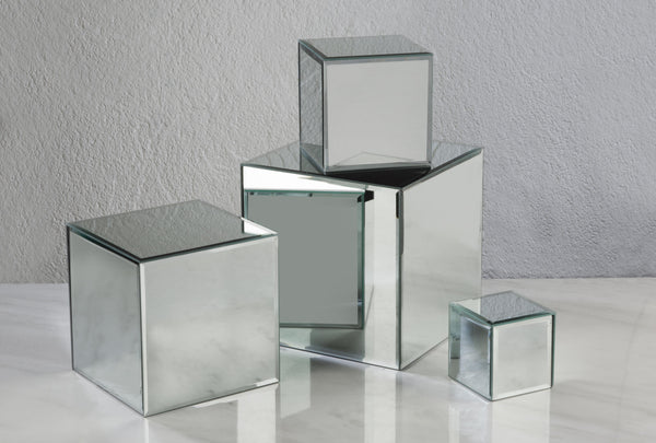 Square Glass Mirror Risers - Set of 4 - Gifts for You 'n Me