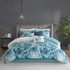Enza 7 Piece Cotton Teal Printed Comforter Set  by Madison Park