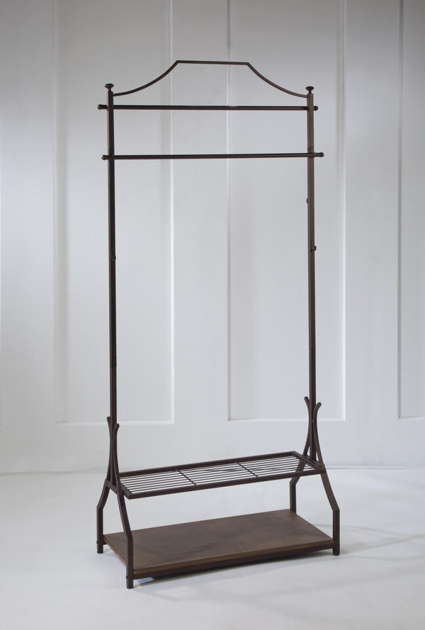 Garment Rack with Wood Veneer Base